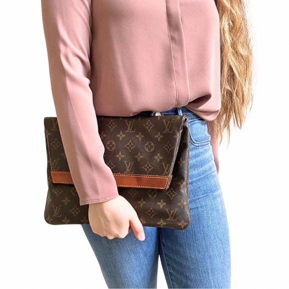 VINTAGE Louis Vuitton Pochette Pliante Fold Over Crossbody Clutch Retro 70s LV - Picture 8 of 16